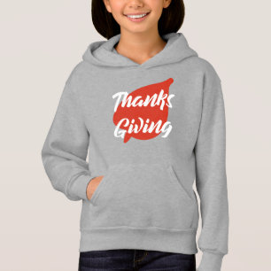 Nice Text Thanksgiving Typography on Leaf Hoodie