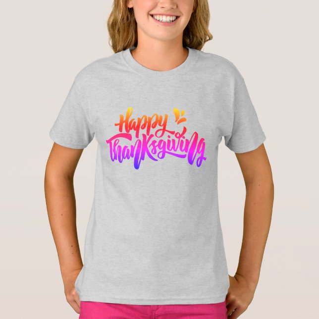 Nice Text Typography for Thanksgiving T-Shirt (Front)