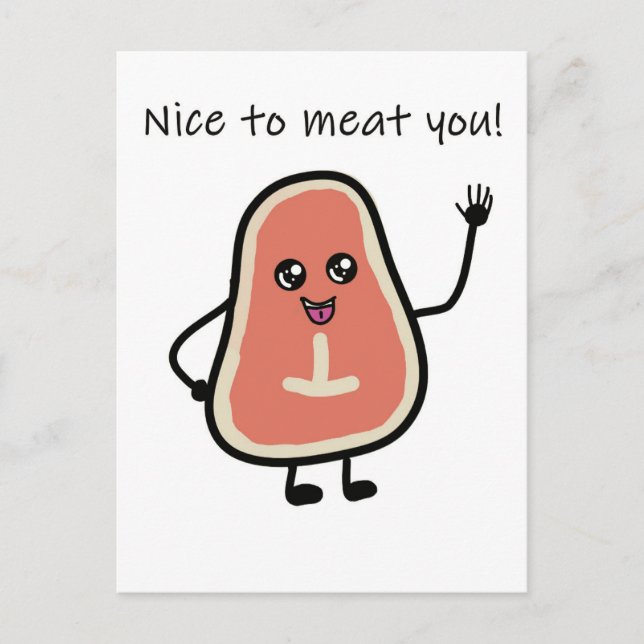 Nice to meat you postcrossing postcard (Front)