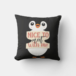 Nice to meet with me: personalized penguin sign cushion