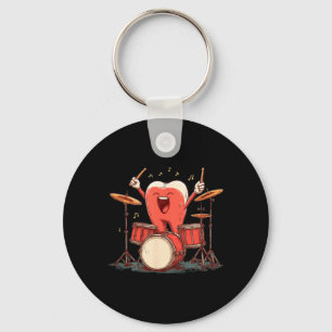Nice Tooth with Toothbrush and Ds Rock Graphic Key Ring