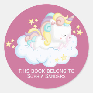 Nice Unicorn Patron for Girls Classic Round Sticker