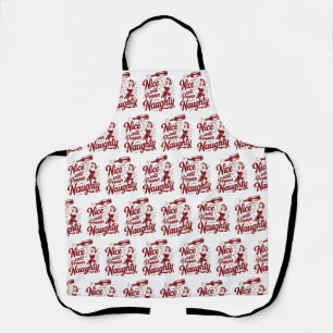 Nice Until Proven Naughty Snarky Christmas Wine Apron