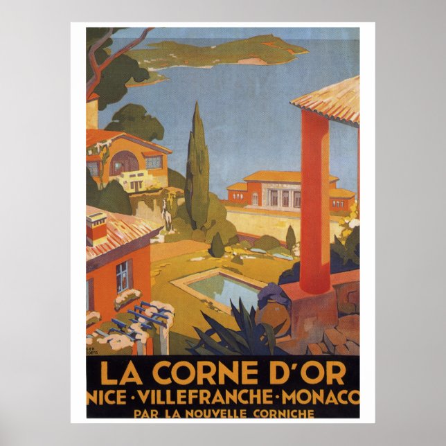Nice Villefranche Monaco Vintage Poster (Front)
