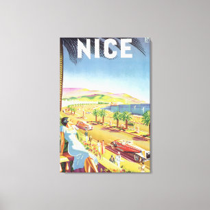 Nice Vintage Travel Poster Canvas Print