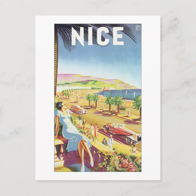 Nice Vintage Travel Poster Postcard (Front)