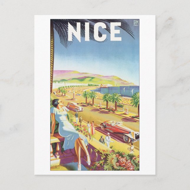 Nice Vintage Travel Poster Postcard (Front)