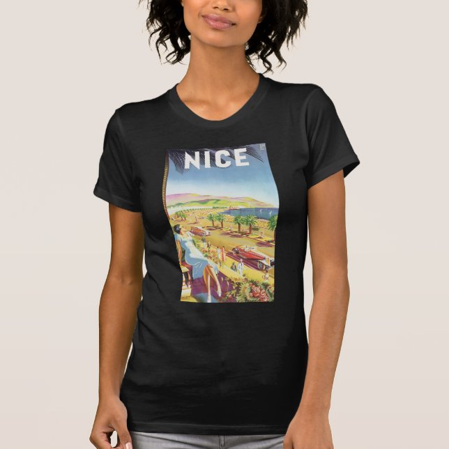 Nice Vintage Travel Poster T-Shirt (Front)