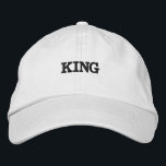 Nice Visor White Colour  Embroidered Hat<br><div class="desc">King Name Black Colour Text White Colour Embroidered Hats or Caps. Font Name is Century, Font Size 40, King Black Colour Text. Style type is Alternative Apparel Basic Adjustable Cap, Colour type is White. Nice Visor and Very Cool Hats and Comfortable Caps. Very Nice Hair Accessories for Hat or Cap...</div>