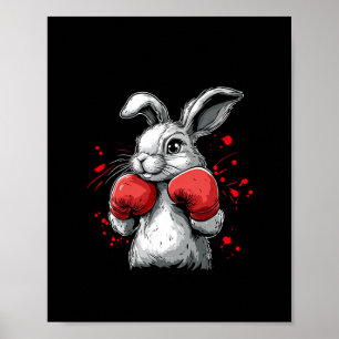 Nice White Bunny Costume For Boxing Boys And Girls Poster