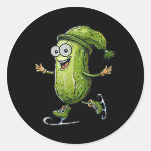 Nice Winter Sport With Ice Skating Scute Ss Cute S Classic Round Sticker