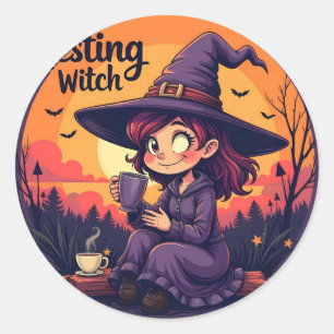Nice witch classic round sticker
