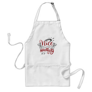 Nice With Hint of Naughty   Fun Christmas Holiday Standard Apron