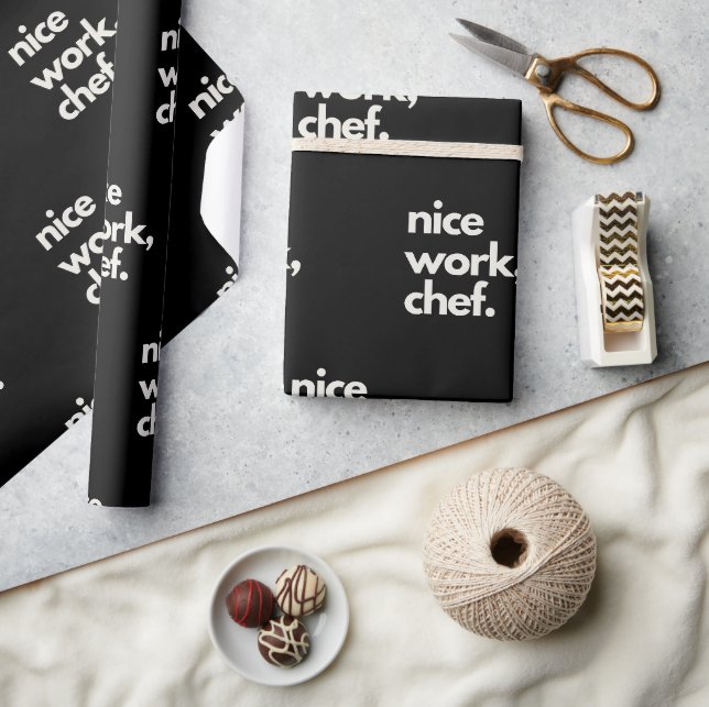 'Nice Work, Chef' Fun Encouraging Playful Funny  Wrapping Paper (Crafts)