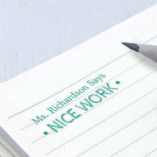 Nice Work   Personalised Teachers Self-inking Stamp