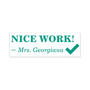"NICE WORK!" Teacher Rubber Stamp