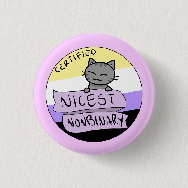 Nicest Nonbinary 3 Cm Round Badge (Front)