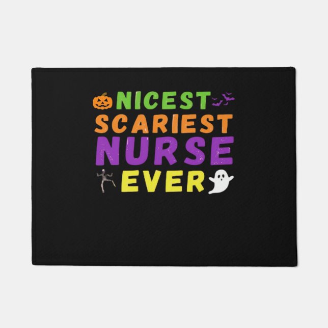 Nicest scariest Nurse ever funny Halloween Classic Doormat (Front)