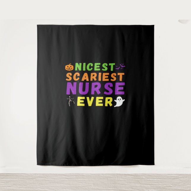 Nicest scariest Nurse ever funny Halloween Classic Tapestry (Front)