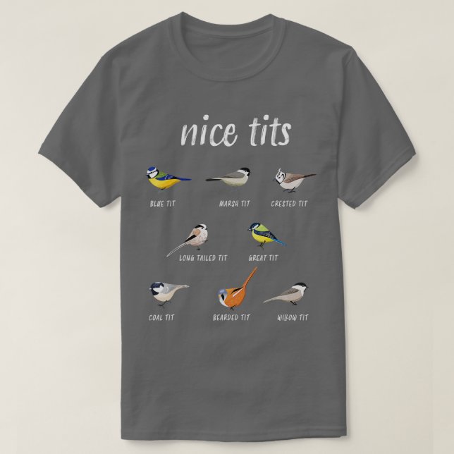 Nicetits funny bird watching gift Birder Men Dad  T-Shirt (Design Front)