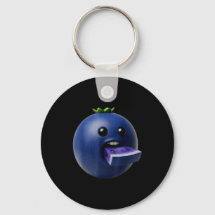 Niche Fruits Funny Blueberry Meme Brainrot Surreal Key Ring