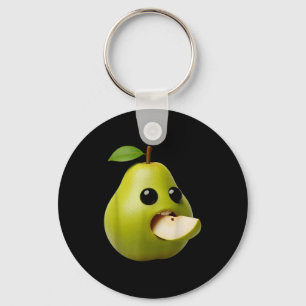 Niche Fruits Funny Pear Meme Brainrot Surreal  Key Ring