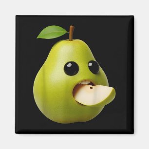 Niche Fruits Funny Pear Meme Brainrot Surreal Magnet