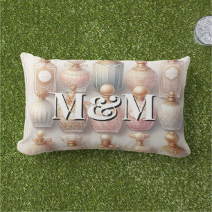 Niche Perfume Collection, Monogram Watercolor  Lumbar Cushion
