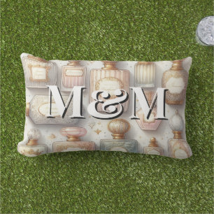 Niche Perfume Collection, Monogram Watercolor  Lumbar Cushion