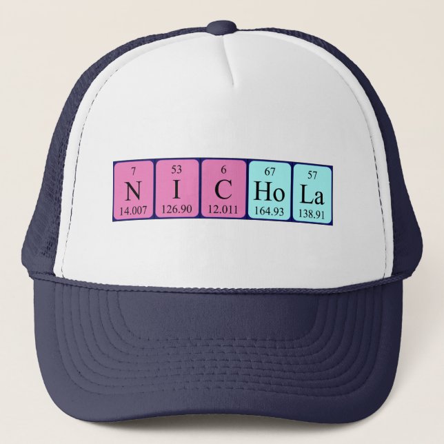 Nichola periodic table name hat (Front)