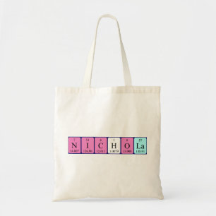 Nichola periodic table name tote bag