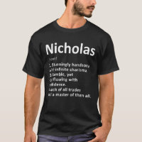 Nicholas Definition Personalised Name Funny Birthd