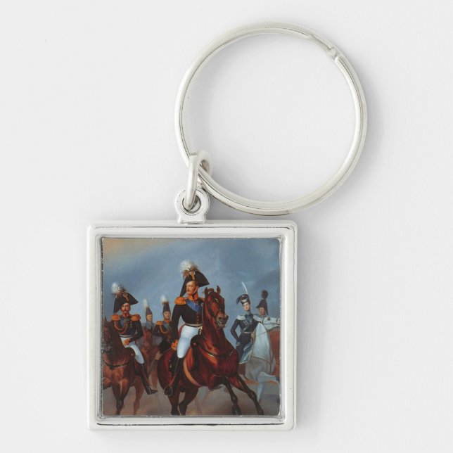Nicholas I with his officers, 1835 Key Ring (Front)