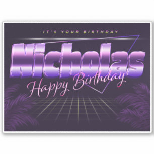 Nicholas Name Vorname retro Sticker Geburtstag