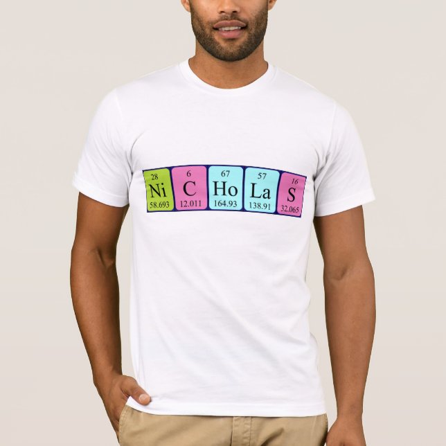 Nicholas periodic table name shirt (Front)