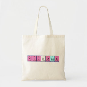 Nicholas periodic table name tote bag