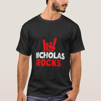 Nicholas Rocks Cool First Name T-Shirt