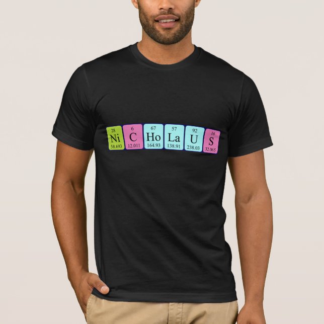 Nicholaus periodic table name shirt (Front)