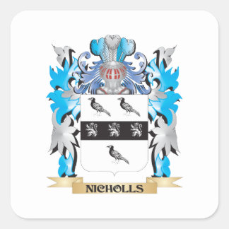 Nicholls Coat of Arms - Family Crest Square Sticker