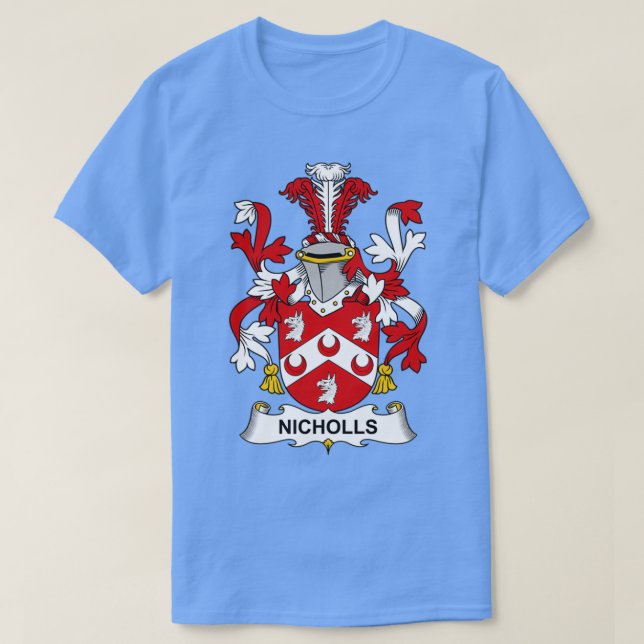 Nicholls Coat of Arms Family Crest  T-Shirt (Design Front)
