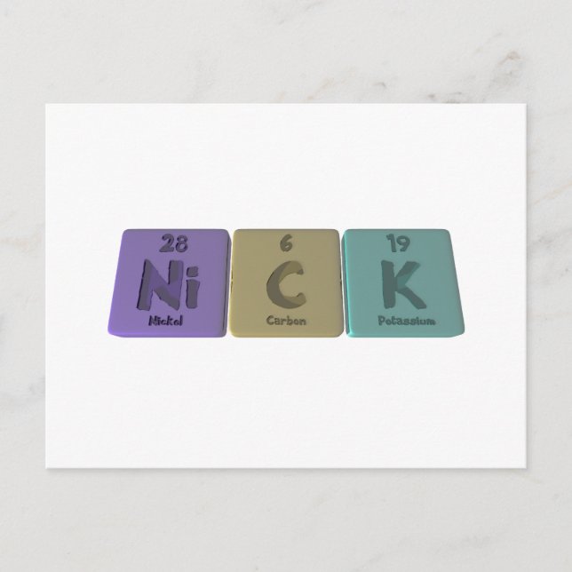 Nick as Nickel Carbon Potassium Postcard (Front)