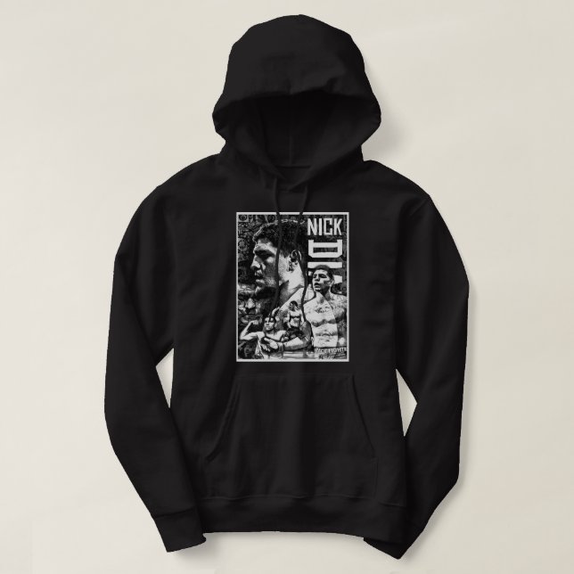 Nick Diaz Black and White Drawing Classic  Hoodie (Design Front)