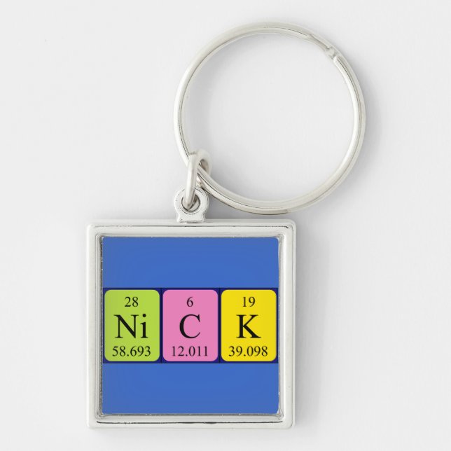 Nick periodic table name keyring (Front)