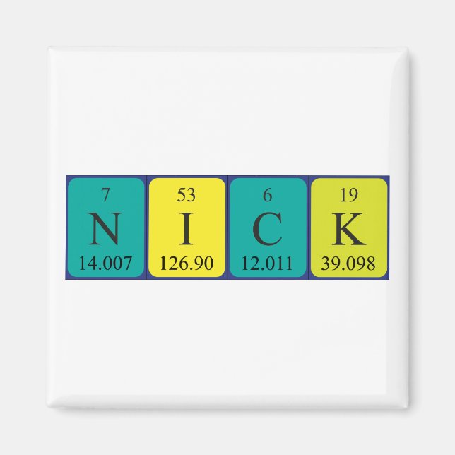 Nick periodic table name magnet (Front)