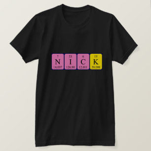 Nick periodic table name shirt