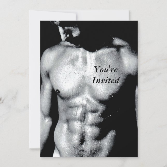 Nick Wet bw, You'reInvited Invitation (Front)