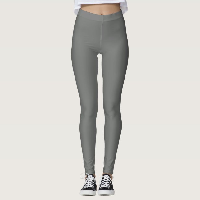 Nickel Colour Solid Plain Leggings (Front)