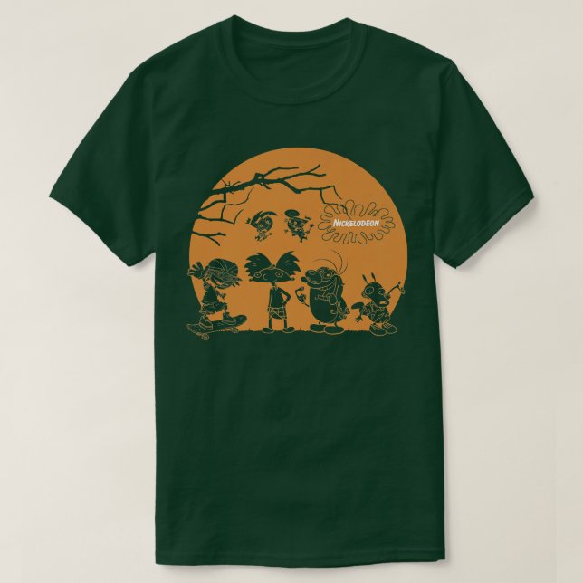 Nickelodeon Halloween Haunted Group Sunset  T-Shirt (Design Front)