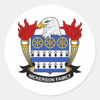 Nickerson Family Crest Classic Round Sticker