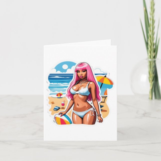 Nicki Minaj Beach Sticker  Card (Front)